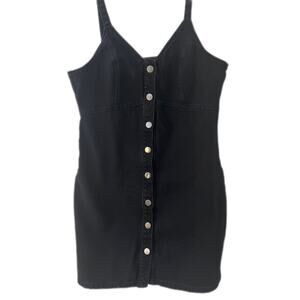 Topshop black denim dress